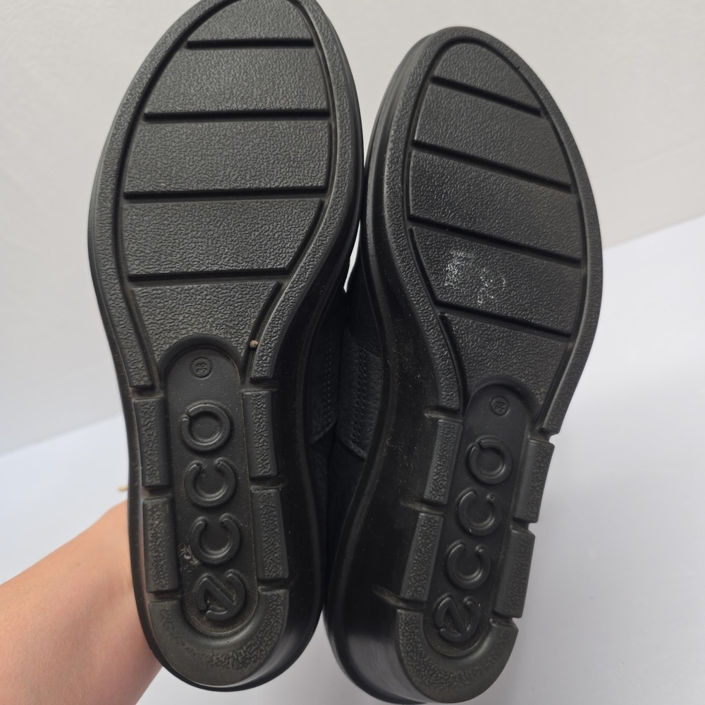 ECCO Felicia Black Leather Mary Jane Wedge Shoes 28604302001 Size 38 US 7-7.5 - Picture 9 of 10
